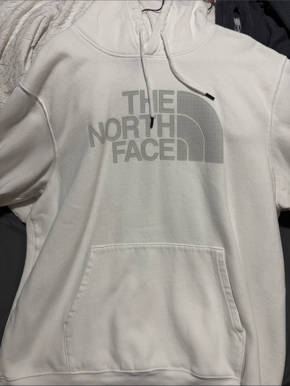 The North Face White Hoodie with Light Gray Logo